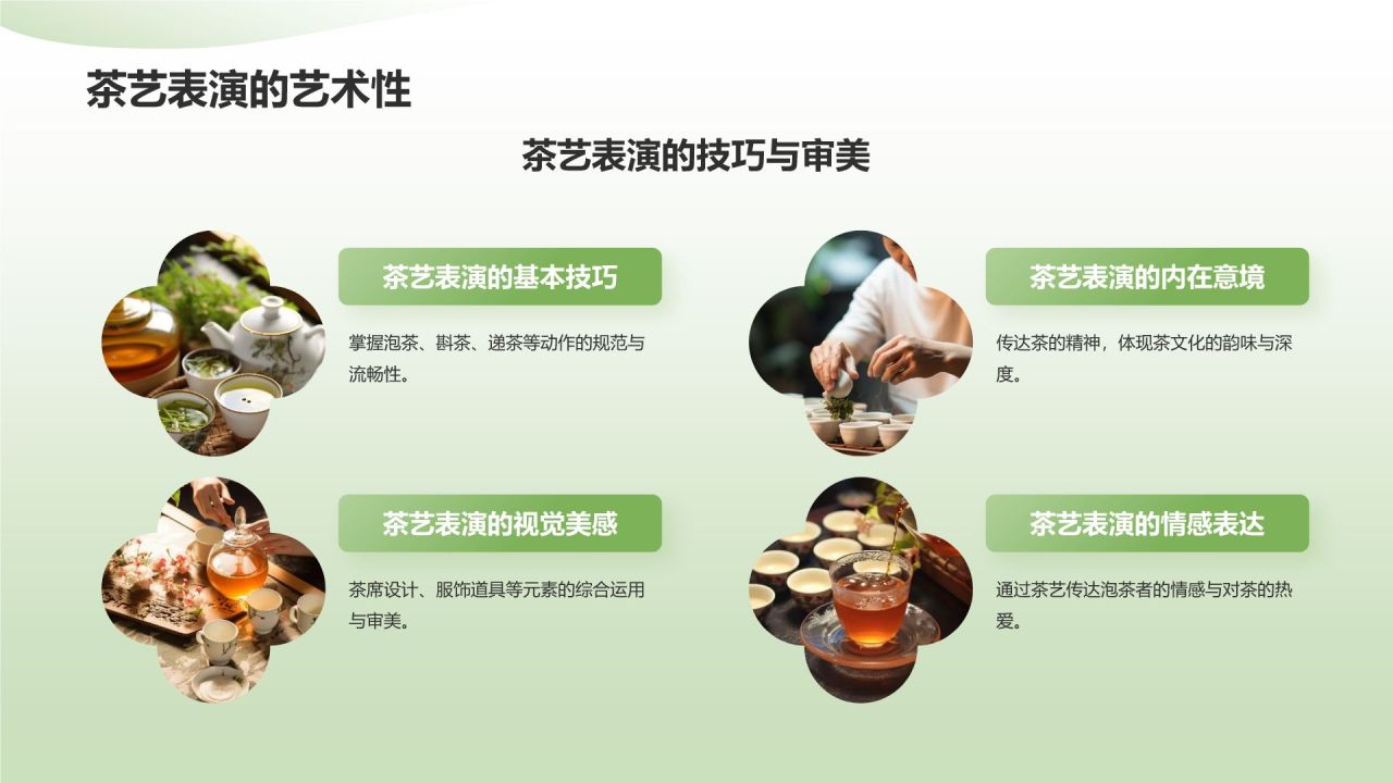 绿色小清新茶文化茶艺介绍通用模板PPT模板
