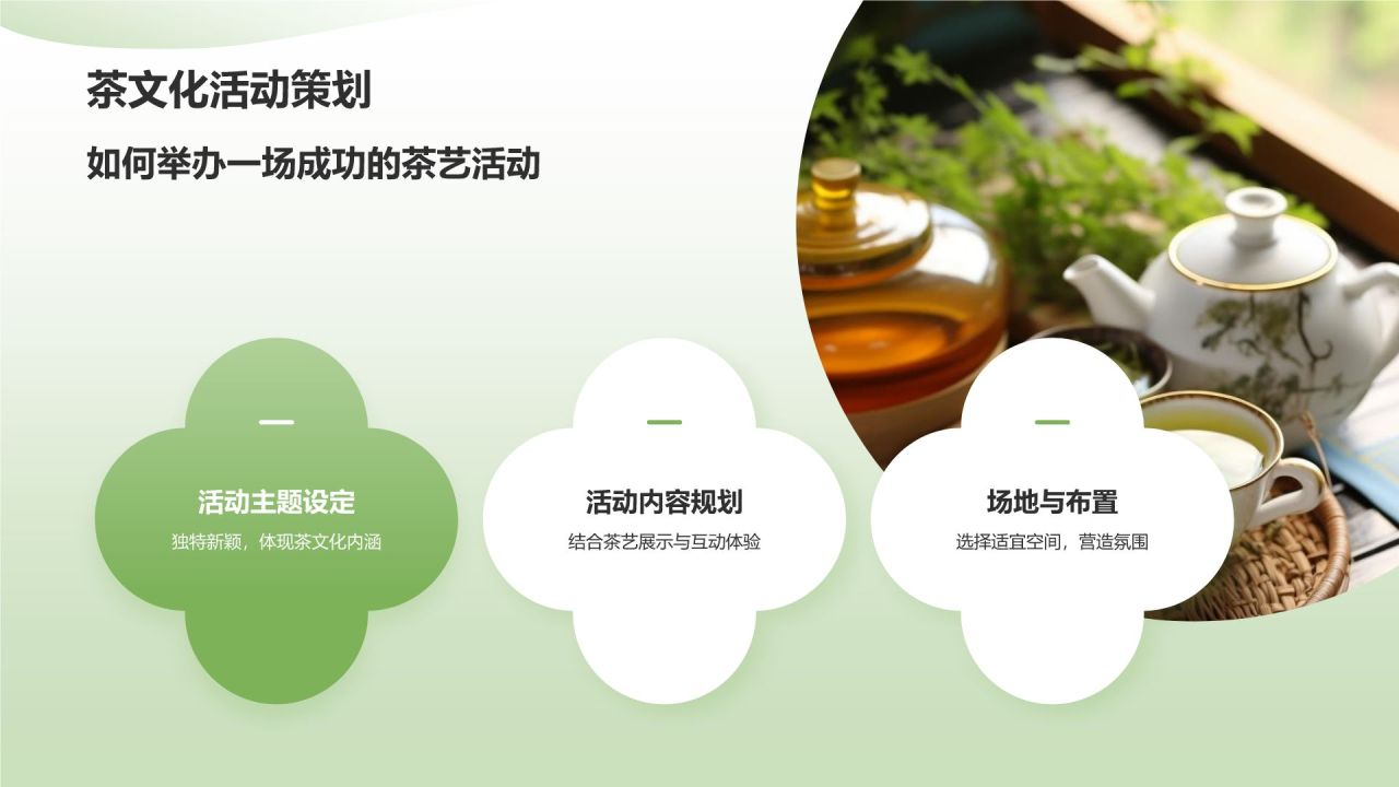 绿色小清新茶文化茶艺介绍通用模板PPT模板