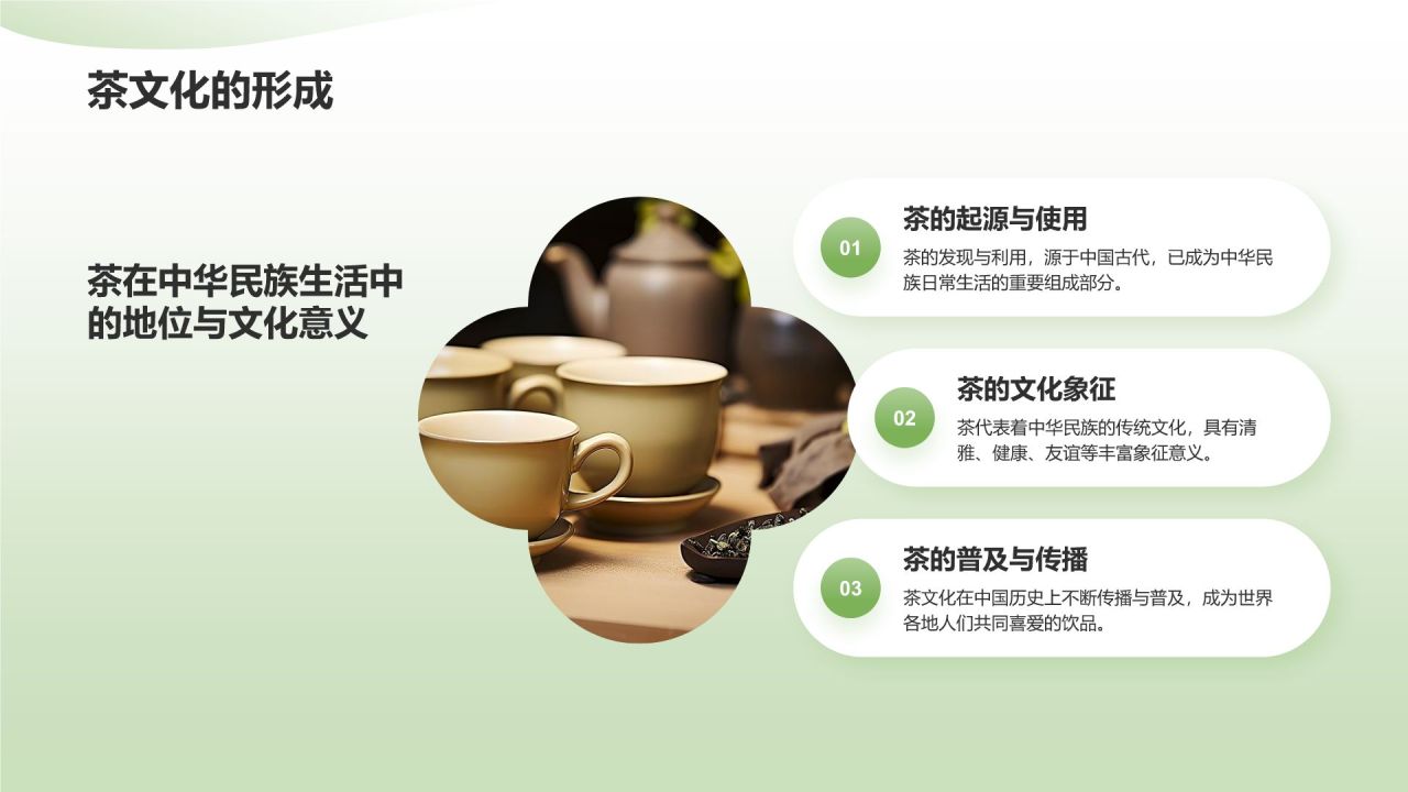 绿色小清新茶文化茶艺介绍通用模板PPT模板