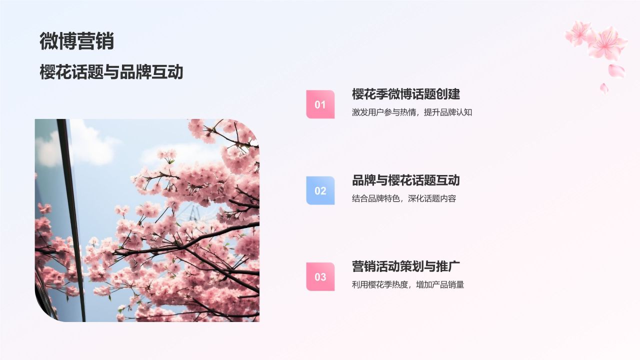 粉色小清新春天樱花季PPT模板