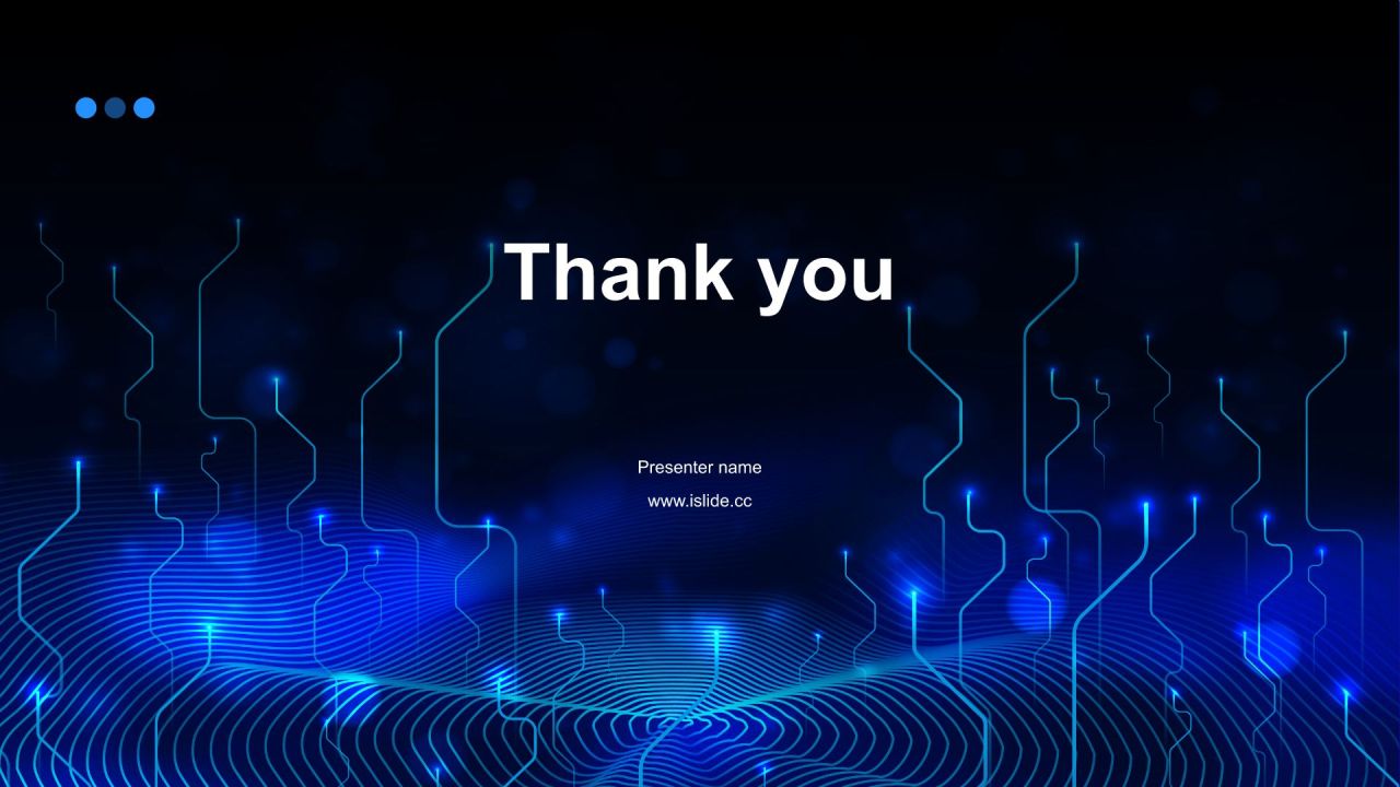 蓝色科技风季度度工作总结汇报PPT模板