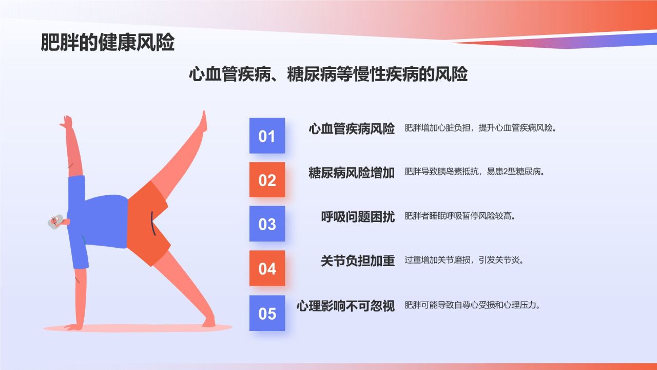 紫色插画风肥胖日减肥健身锻炼健康教育PPT模板