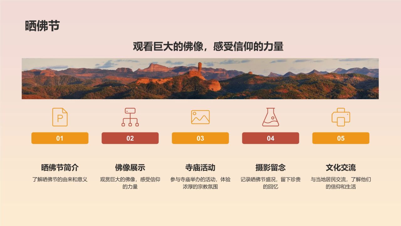 橙色摄影风旅游出行计划旅游攻略PPT模板