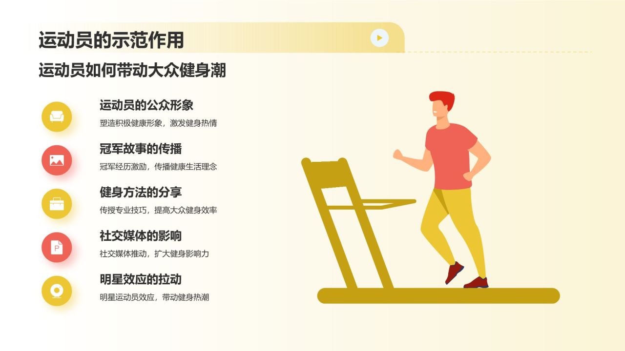 黄色插画风运动健身计划PPT模板