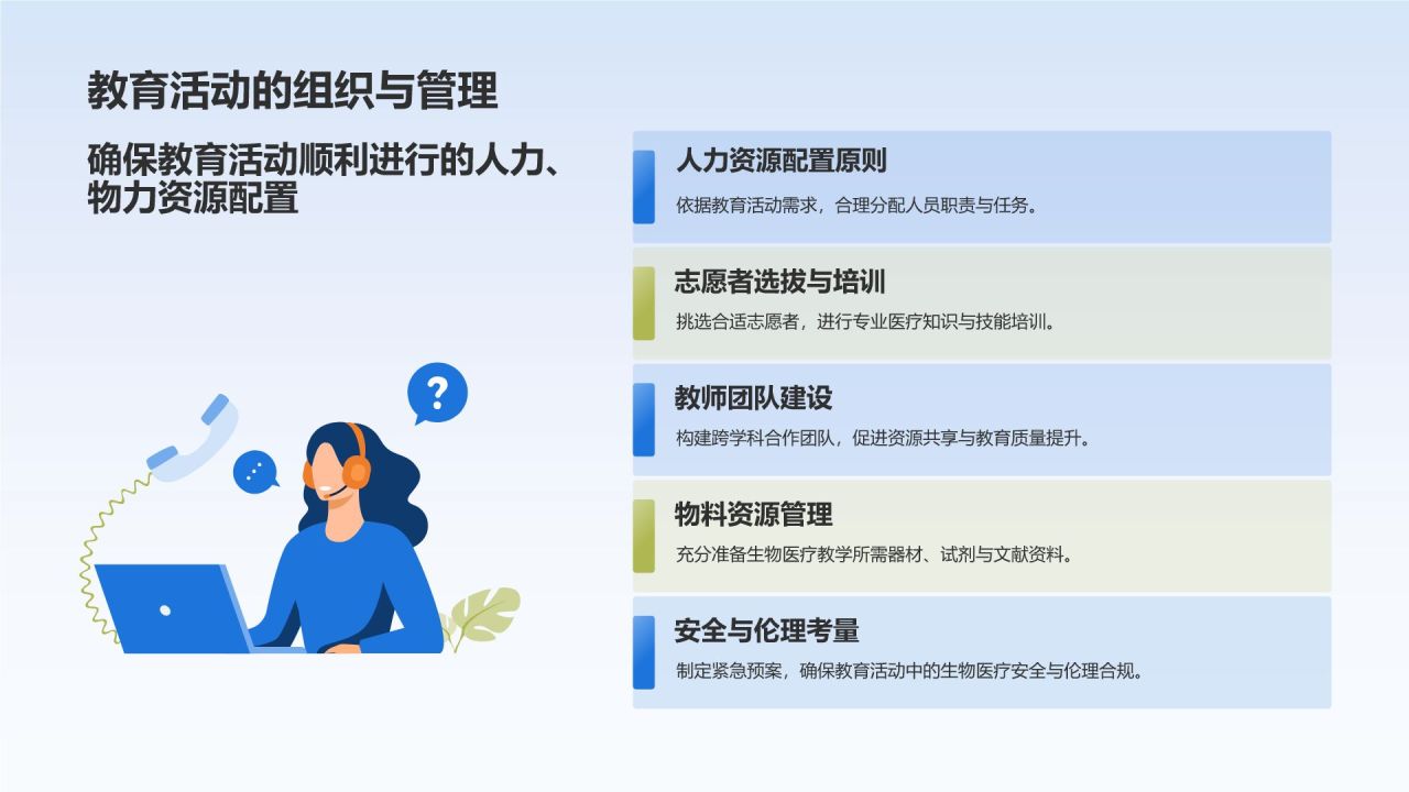 蓝色插画风医疗医学医生汇报PPT模板