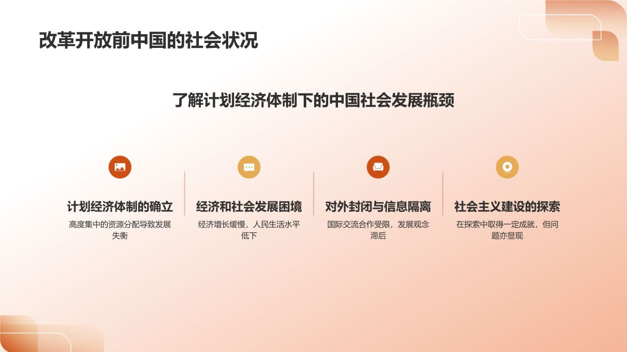 橙色党政风改革开放史PPT模板