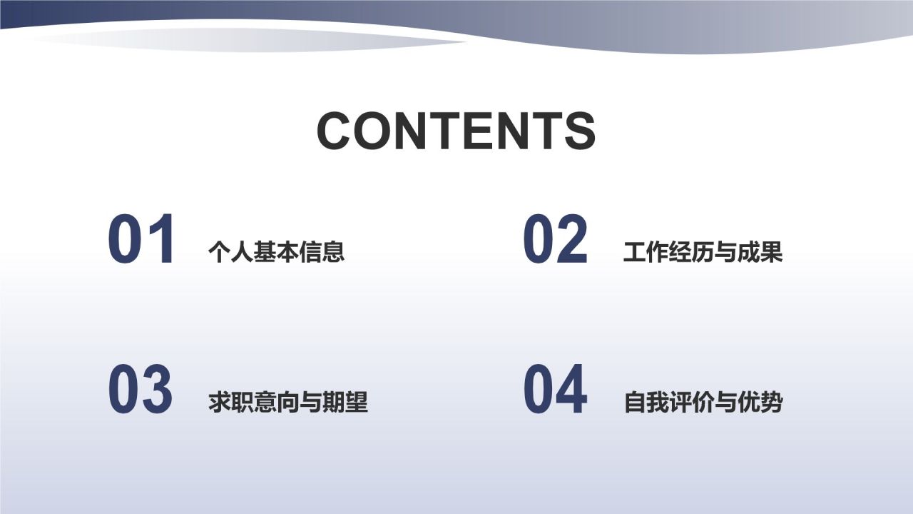 蓝色商务风岗位竞聘个人简历PPT模板