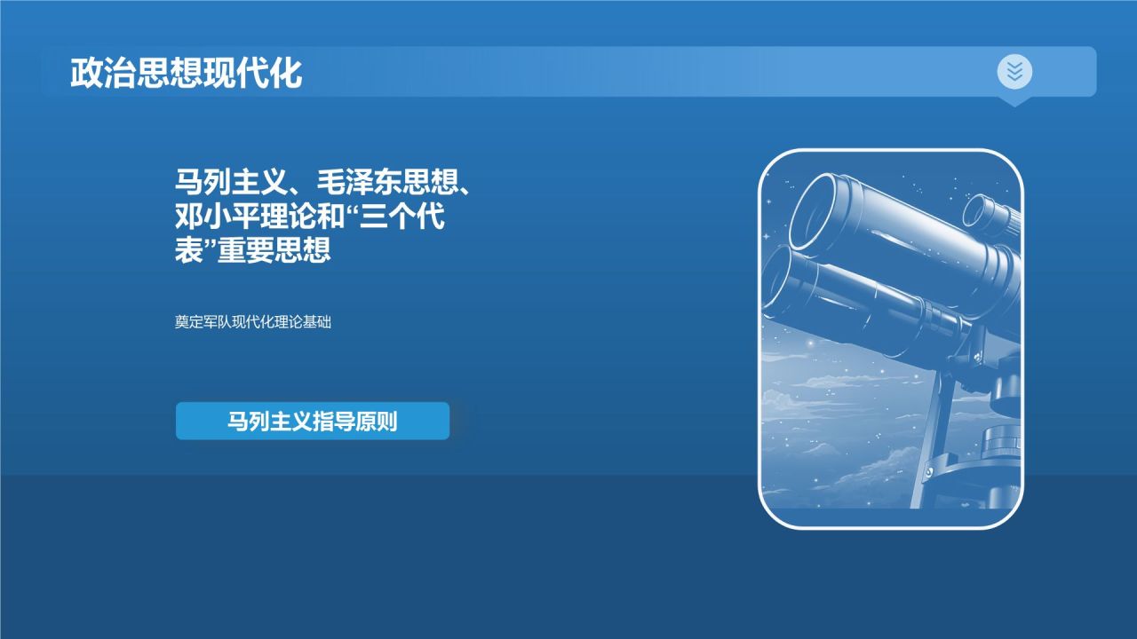 蓝色商务风军队建设PPT模板
