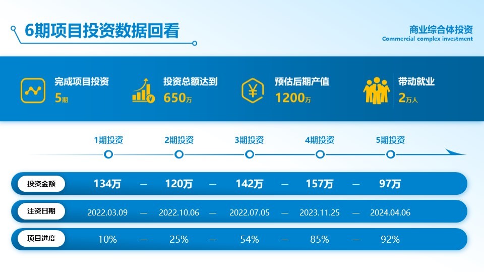 商务项目投资数据分析回看