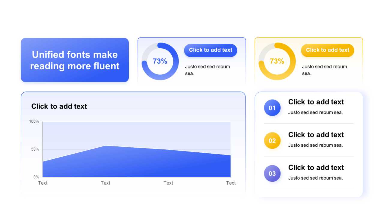 渐变PPT环形图,面积图