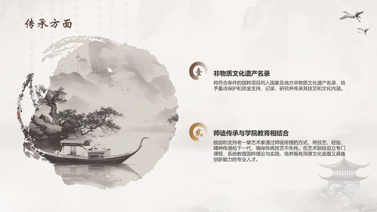 灰色水墨风中国十大国粹详细介绍PPT模板