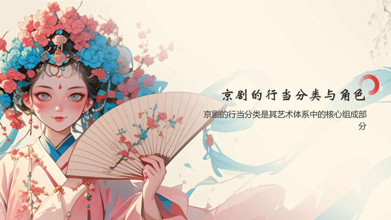 红色水墨风中国十大国粹——京剧介绍PPT模板