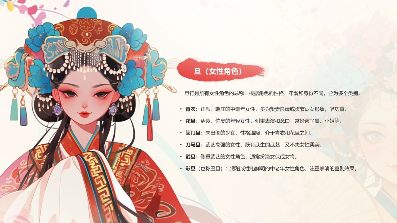 红色水墨风中国十大国粹——京剧介绍PPT模板