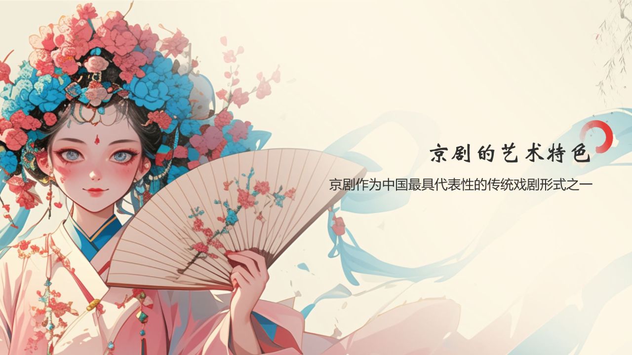 红色水墨风中国十大国粹——京剧介绍PPT模板