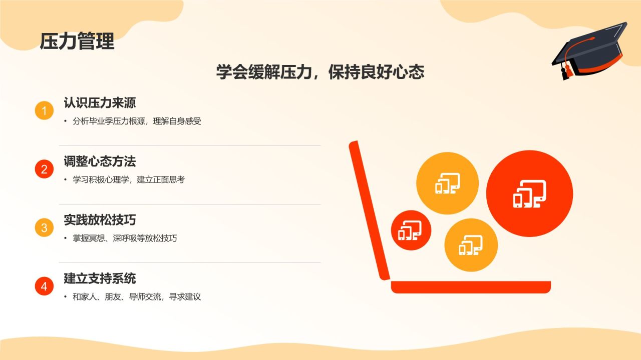 橙色插画风毕业季PPT模板