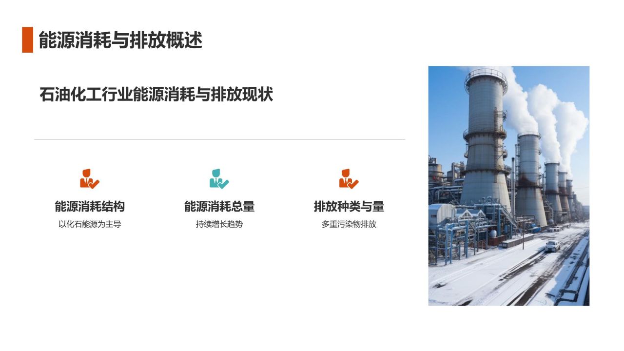 橙色商务风石油化工行业节能减排PPT模板
