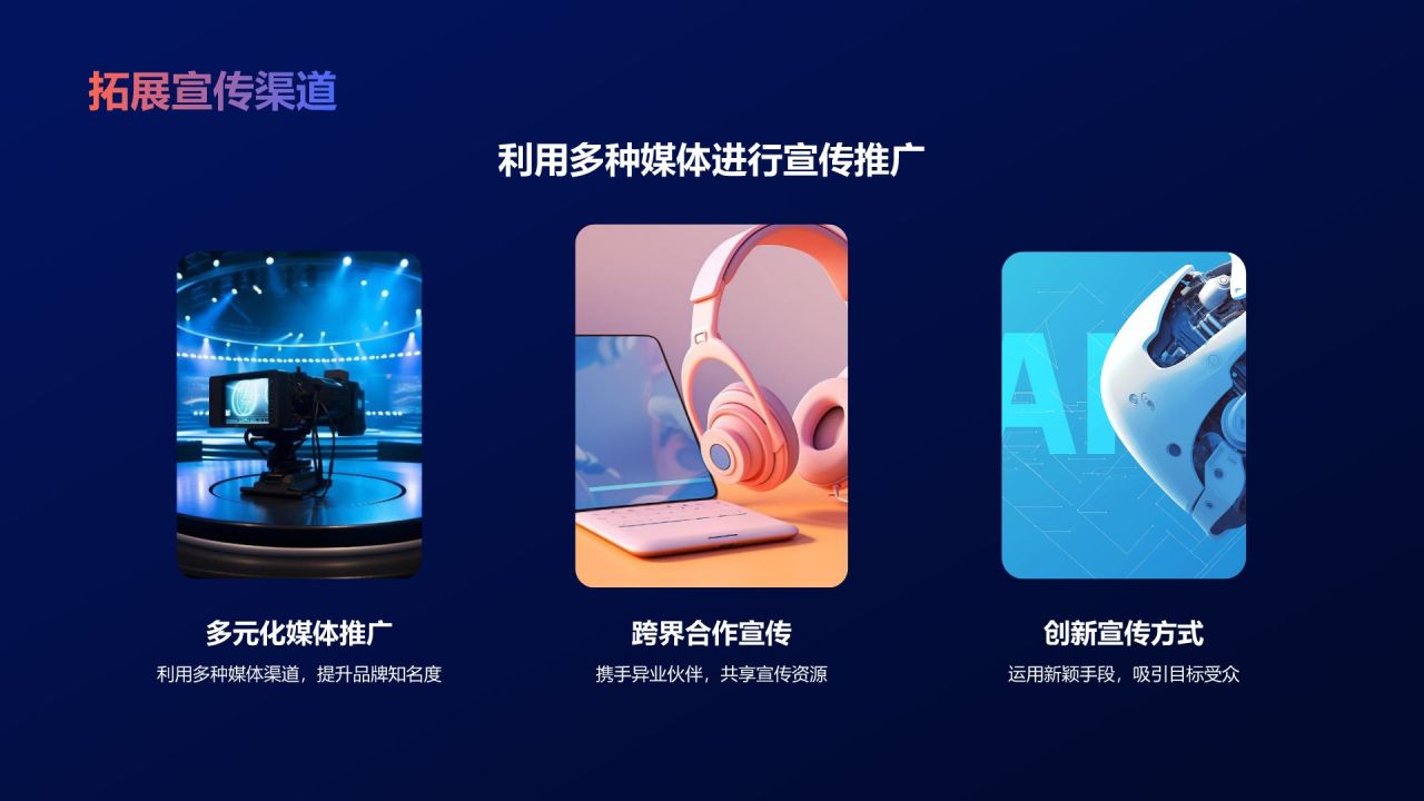 蓝色扁平风跨界合作,共赢未来PPT模板