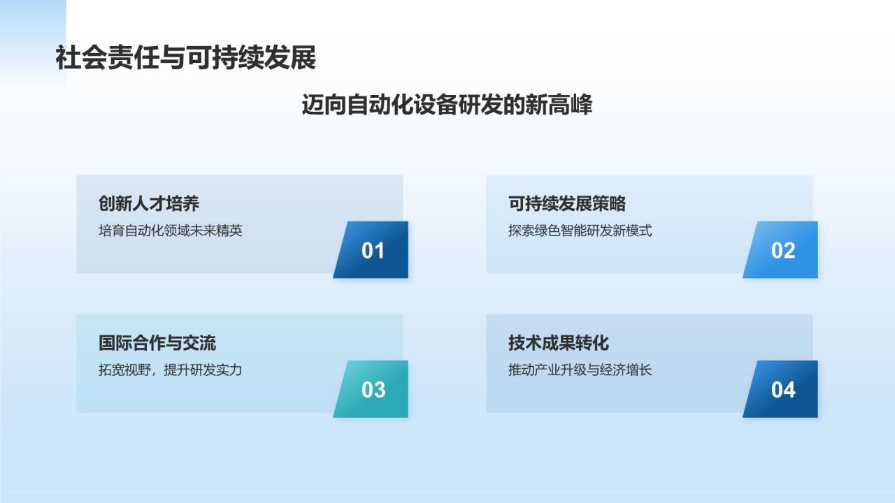 蓝色商务风自动化设备研发PPT模板