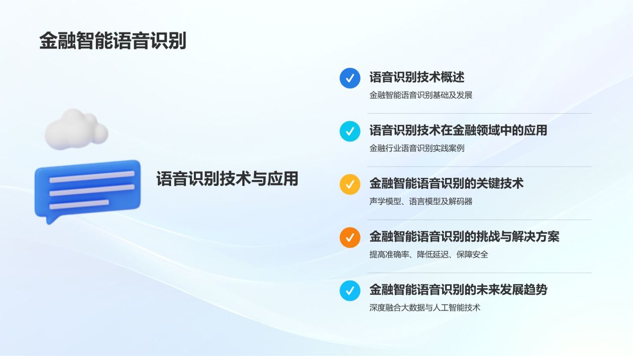蓝色3D风金融科技创新与应用PPT模板