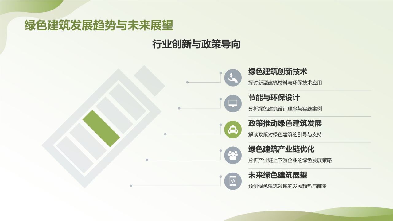 绿色简约风建筑论坛PPT模板