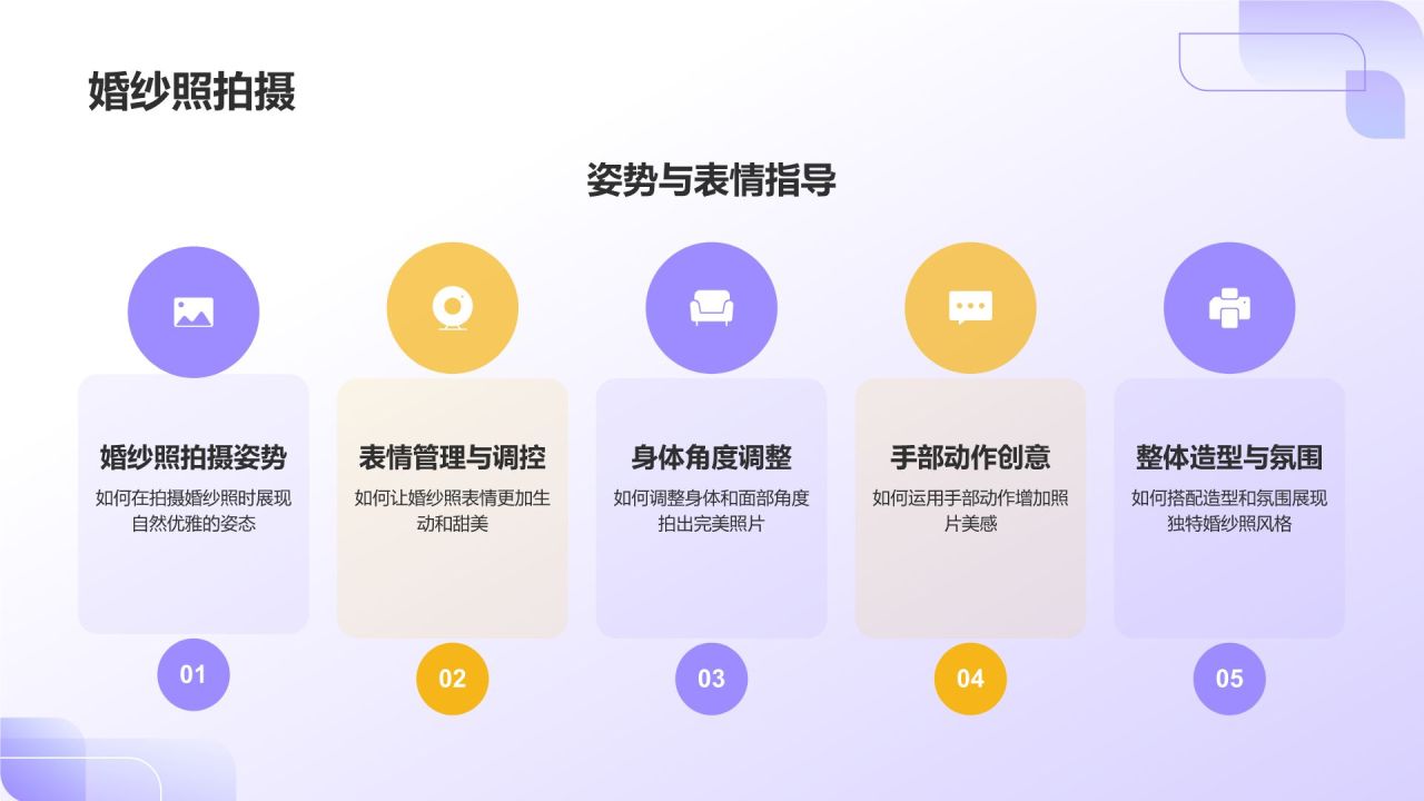 紫色摄影风婚礼策划服务PPT模板