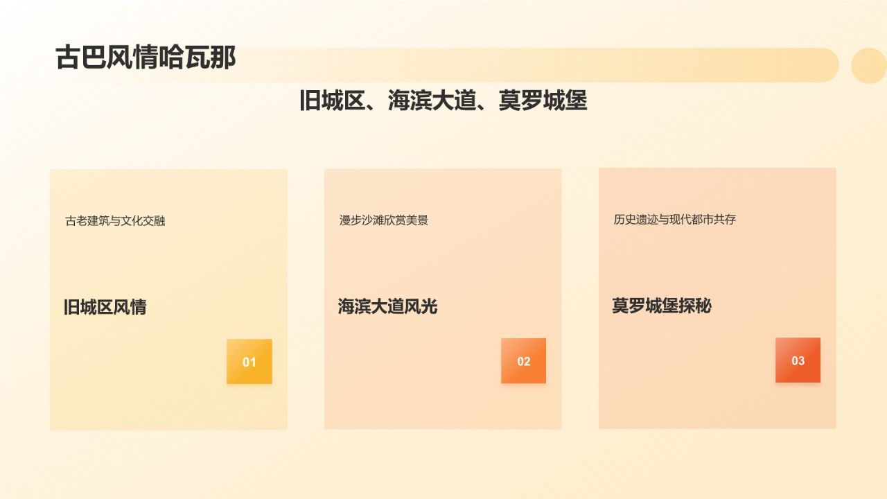 橙色摄影风美景美食相册PPT模板