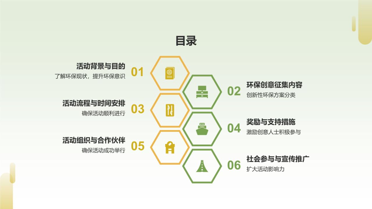 绿色商务风环保创意征集活动PPT模板