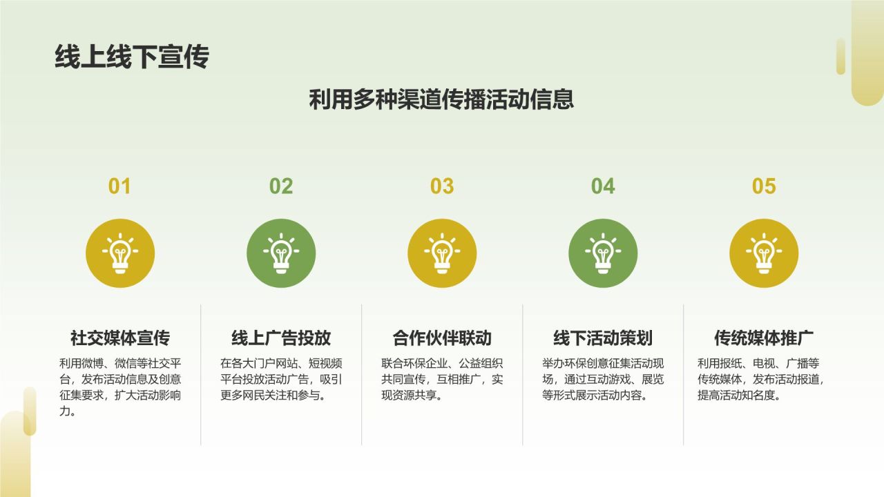 绿色商务风环保创意征集活动PPT模板