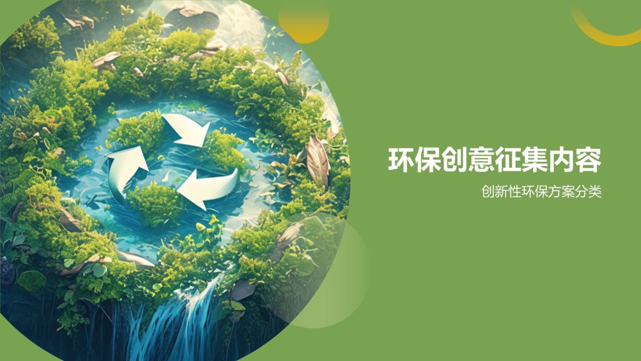 绿色商务风环保创意征集活动PPT模板