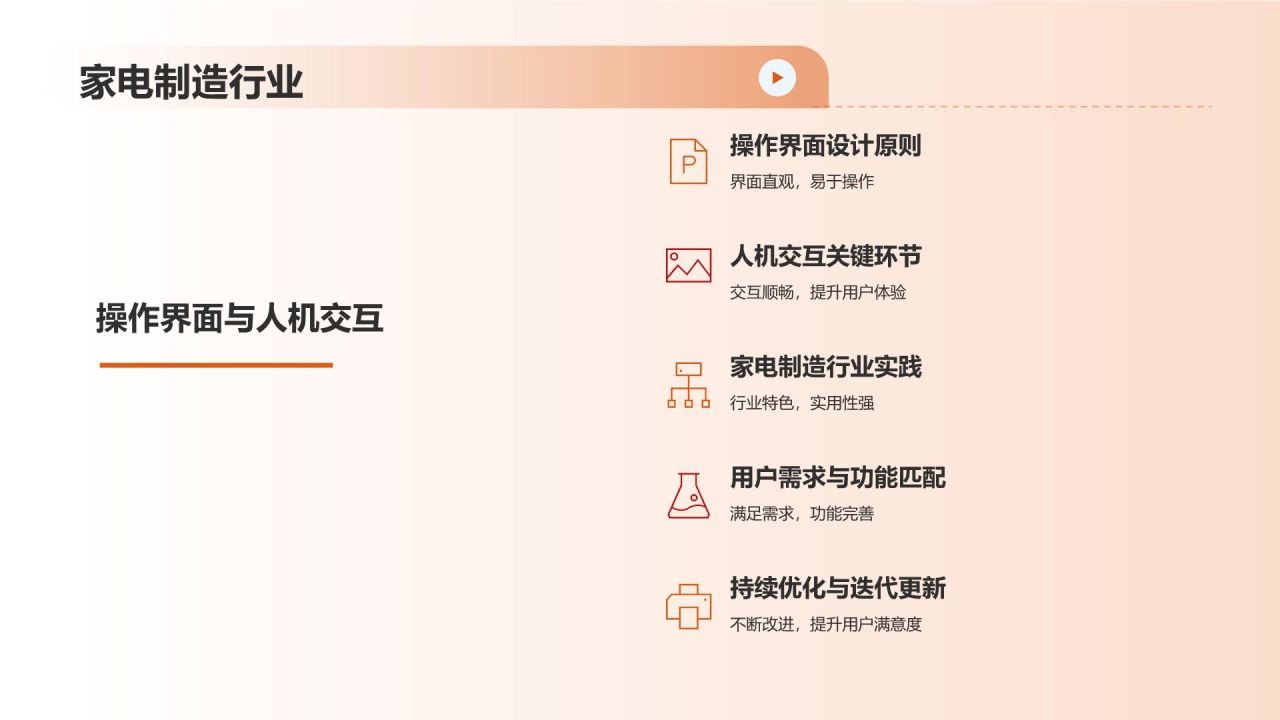 橙色摄影风机械制造:用户体验优化PPT模板
