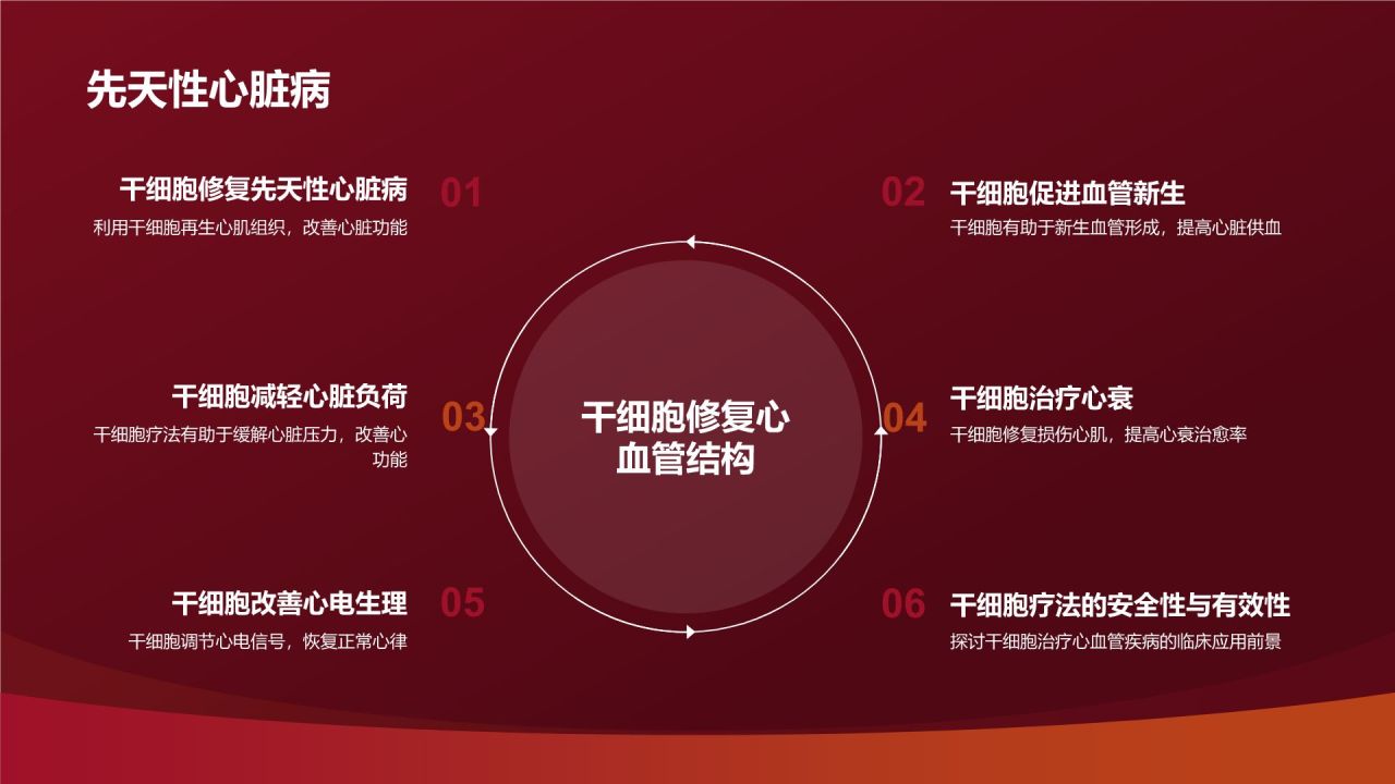 红色摄影风心血管疾病干细胞治疗研究PPT模板