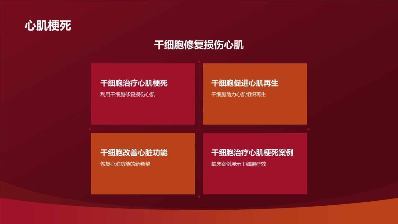 红色摄影风心血管疾病干细胞治疗研究PPT模板