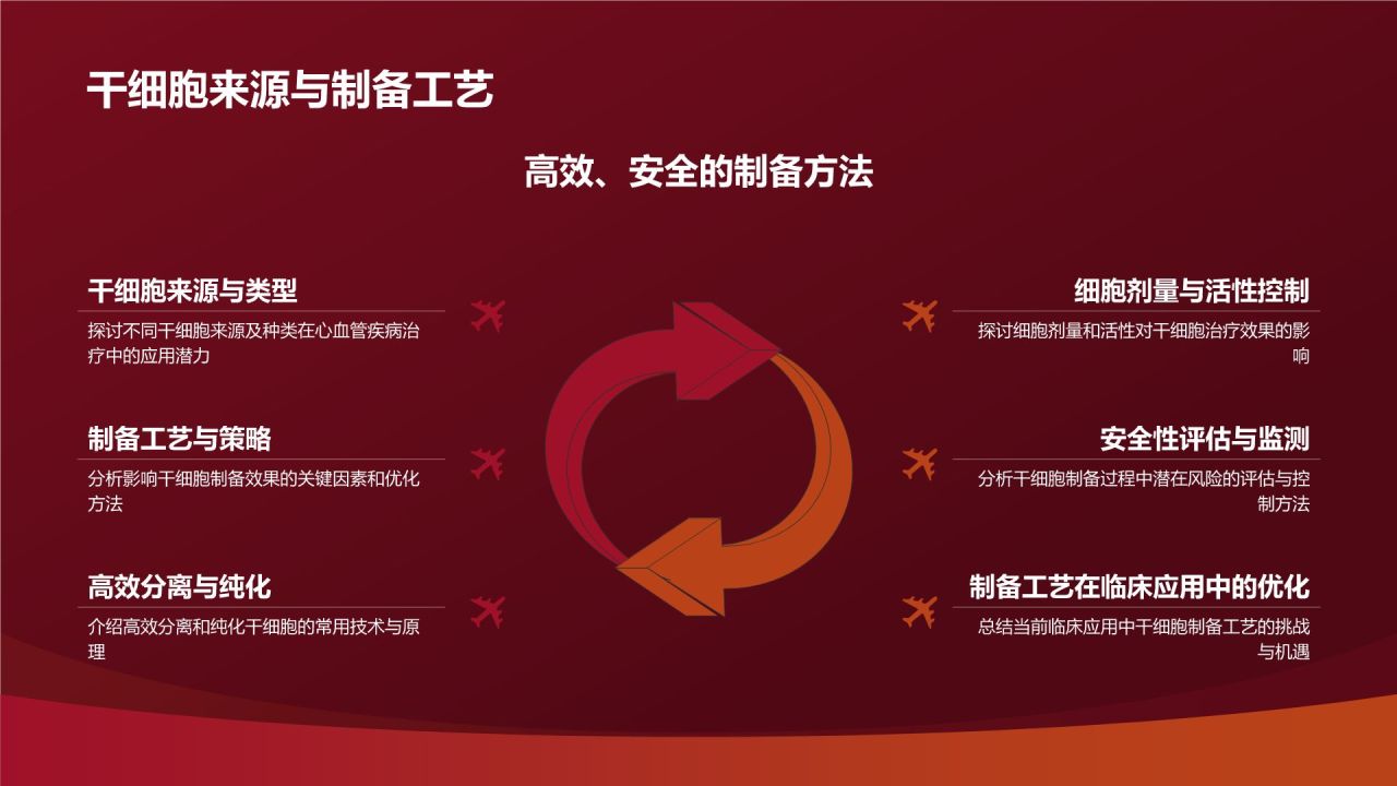 红色摄影风心血管疾病干细胞治疗研究PPT模板