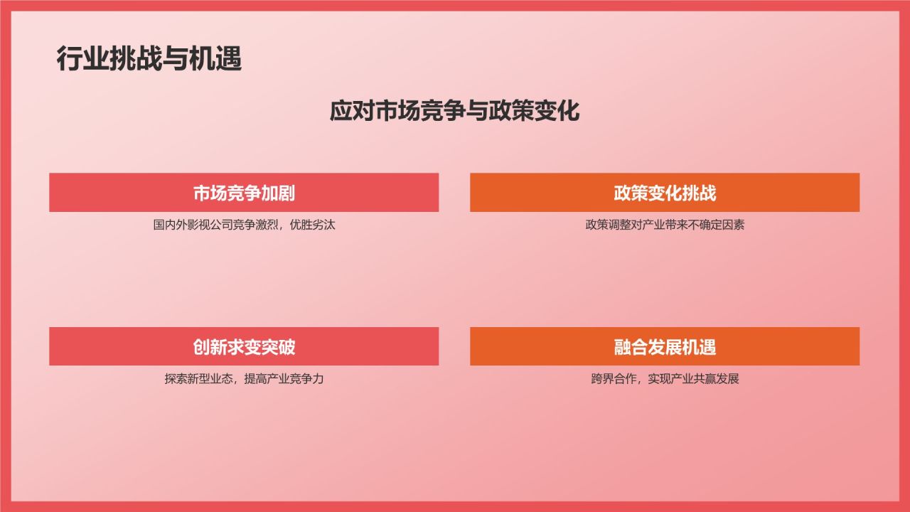 红色插画风影视产业发展发布会PPT模板