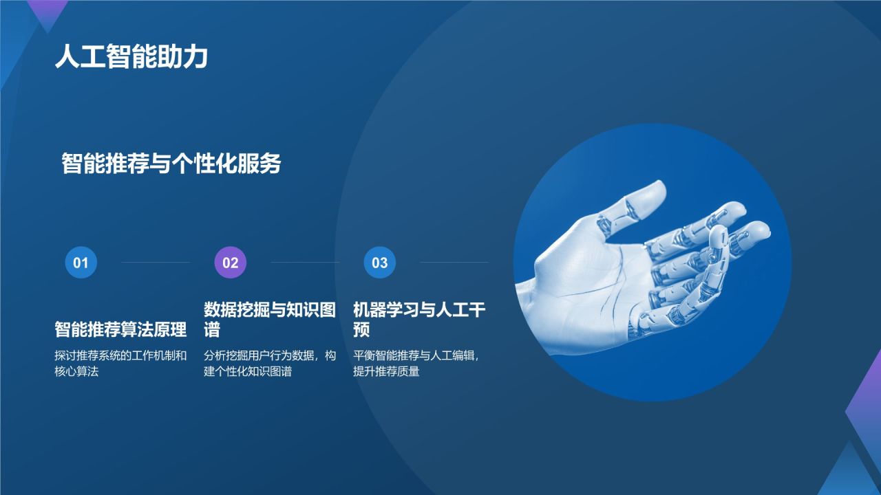 蓝色渐变风数字时代媒体创新之路PPT模板