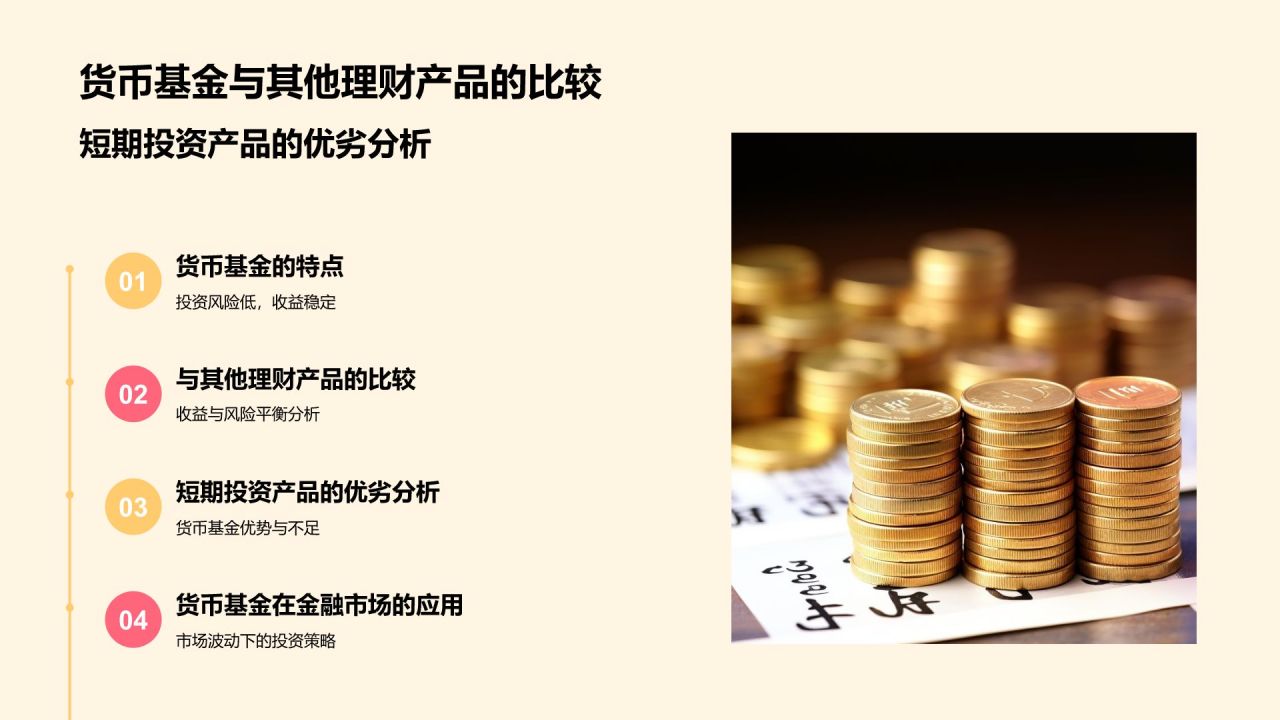 橙色插画风金融理财产品大揭秘PPT模板