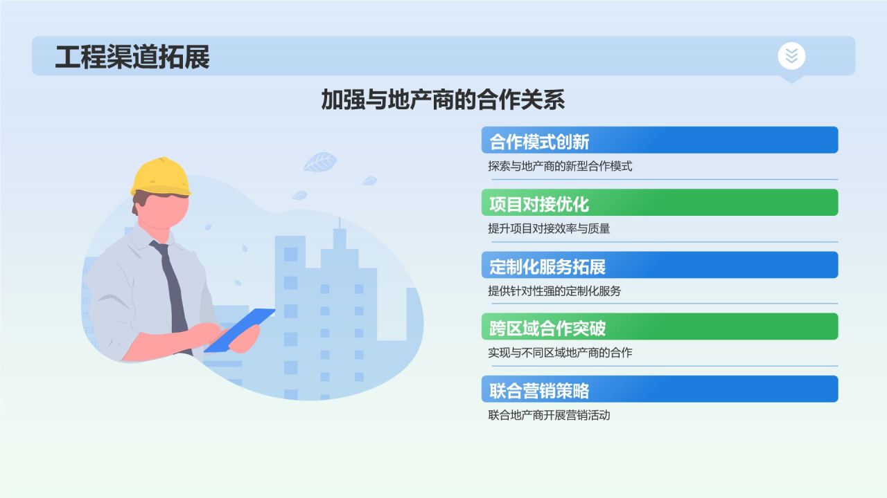 蓝色渐变风年中总结PPT模板