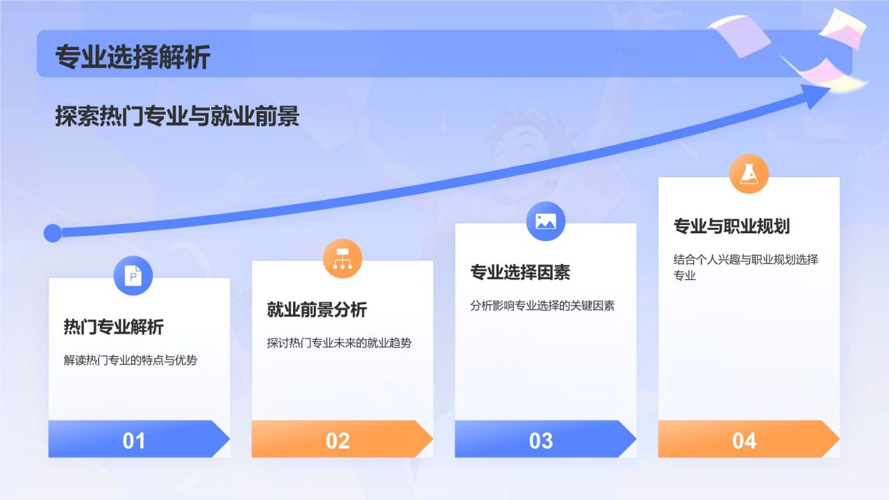 蓝色插画风高考志愿填报指导PPT模板