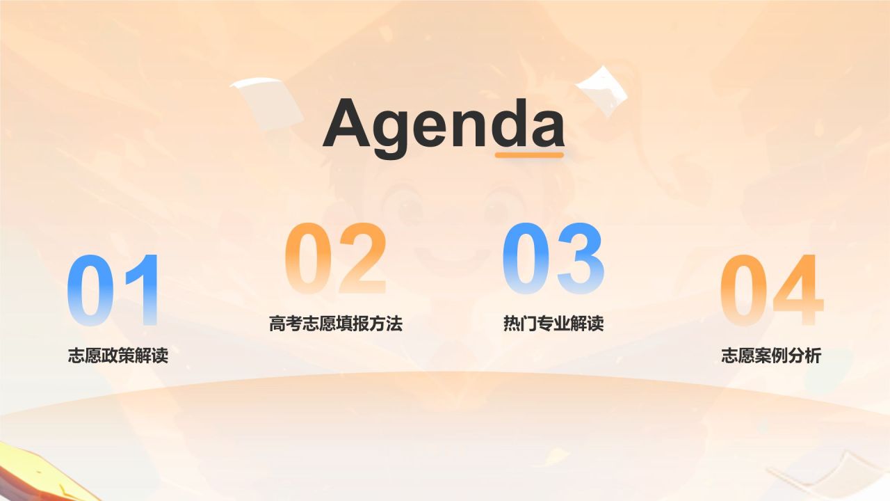 橙色3D风高考志愿填报指导PPT模板