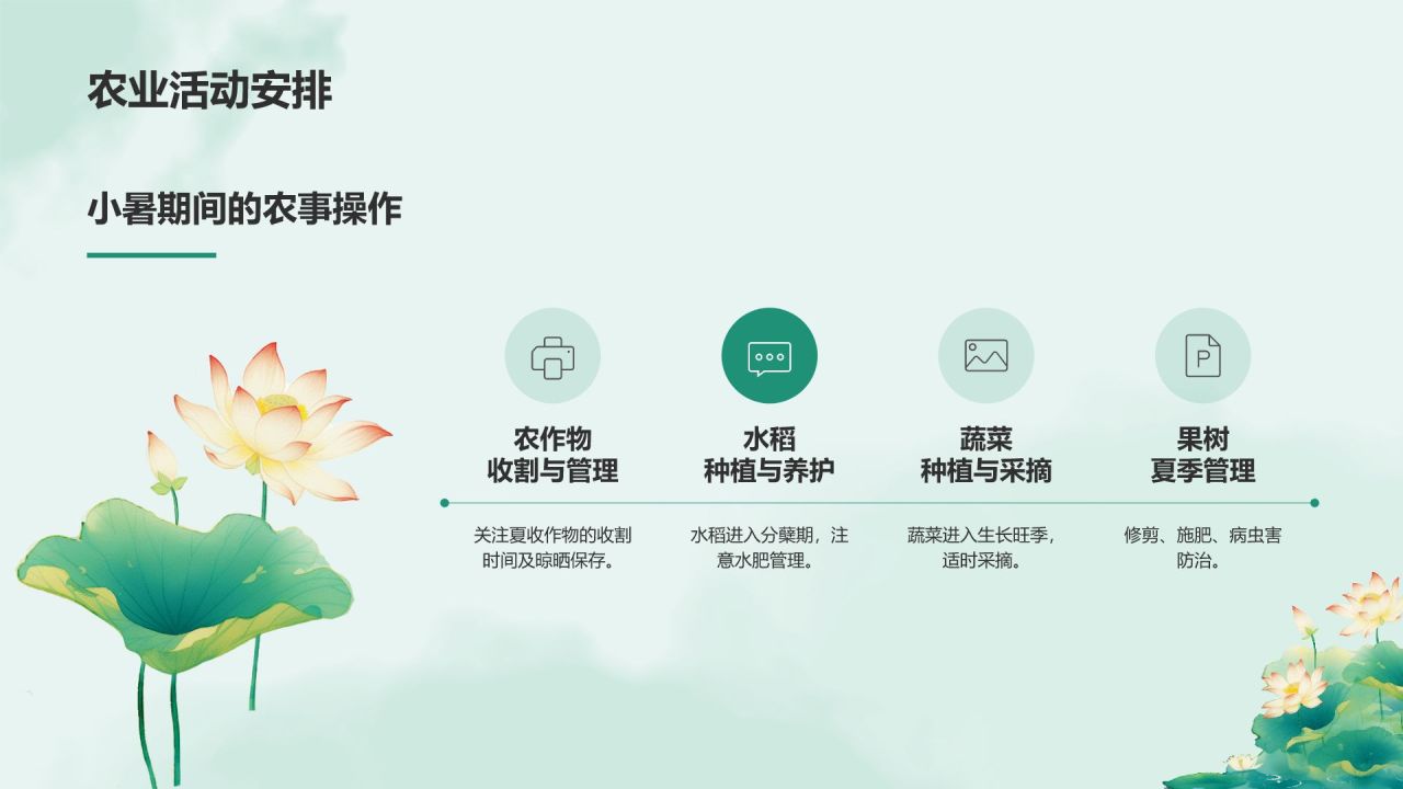 蓝色复古风二十四节气——小暑PPT模板