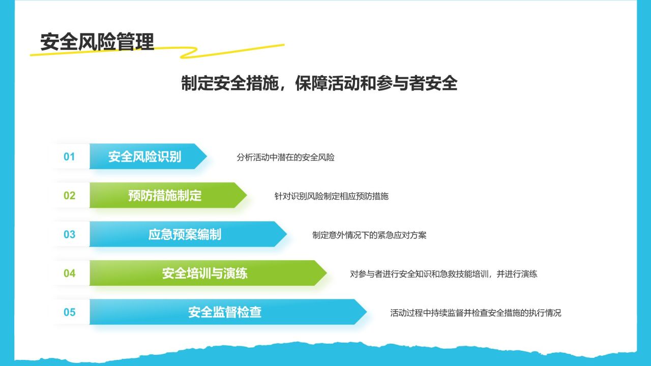 蓝色插画风夏日出游活动策划PPT模板