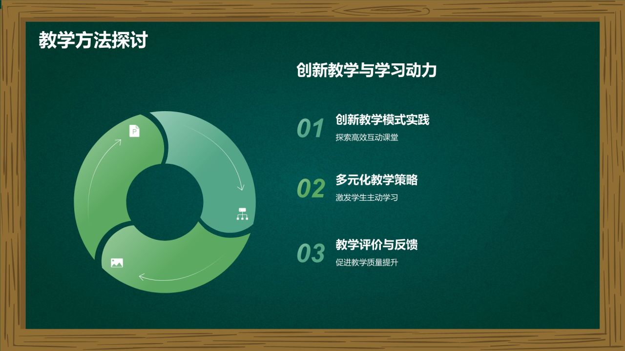 绿色插画风期末班会PPT模板