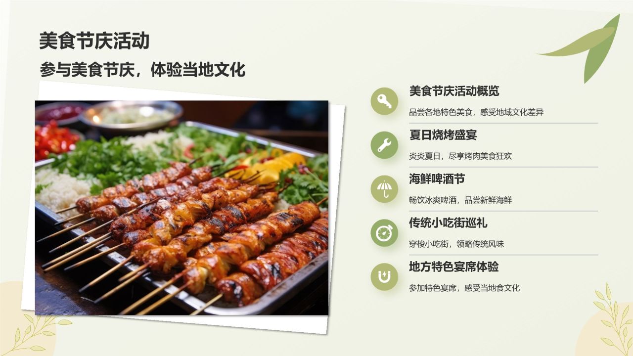 绿色小清新夏日毕业旅行相册PPT模板
