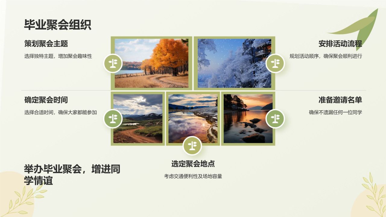绿色小清新夏日毕业旅行相册PPT模板