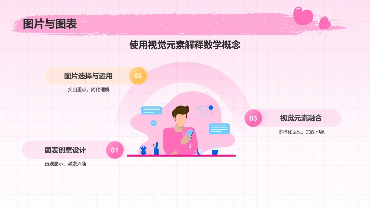 粉色插画风小学数学教学课件PPT模板