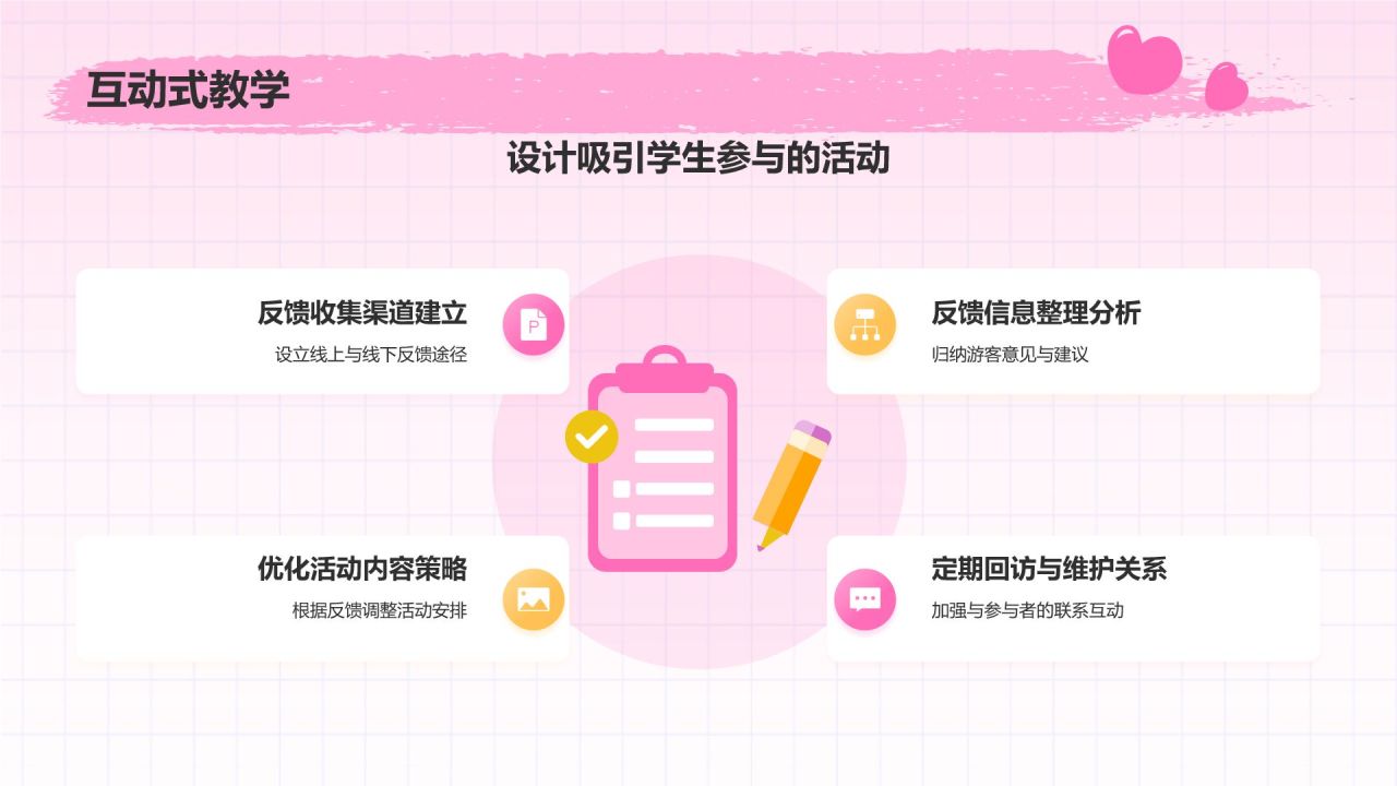 粉色插画风小学数学教学课件PPT模板