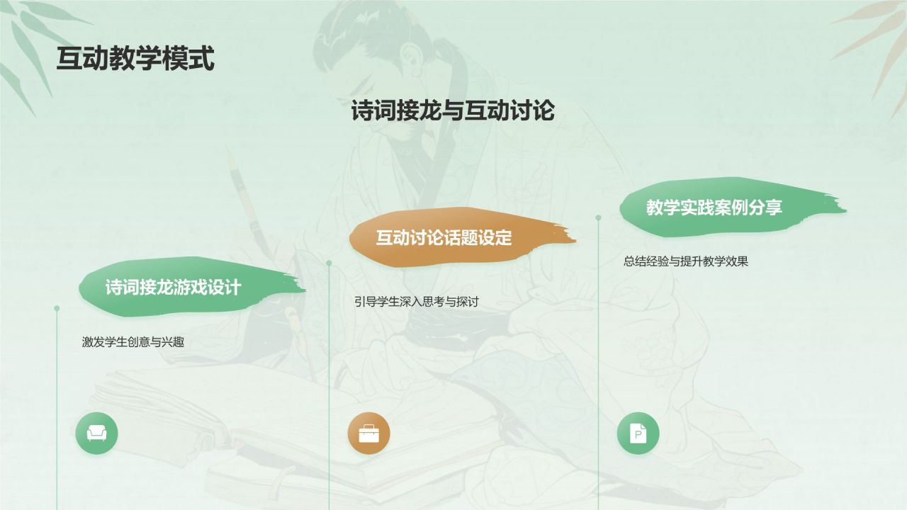 绿色国风中国风语文古诗词教育教学PPT模板