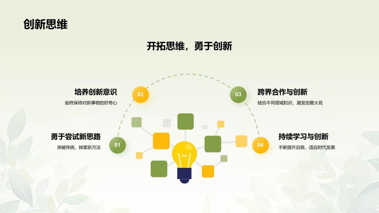 绿色小清新个人简介PPT模板