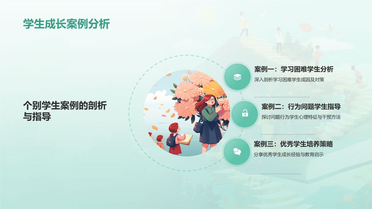 绿色渐变风班主任经验交流——教师总结PPT模板