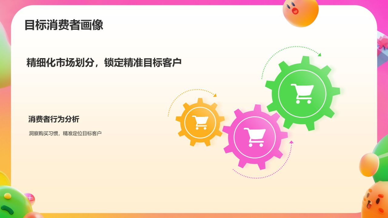 橙色3D风电商运营方案PPT模板